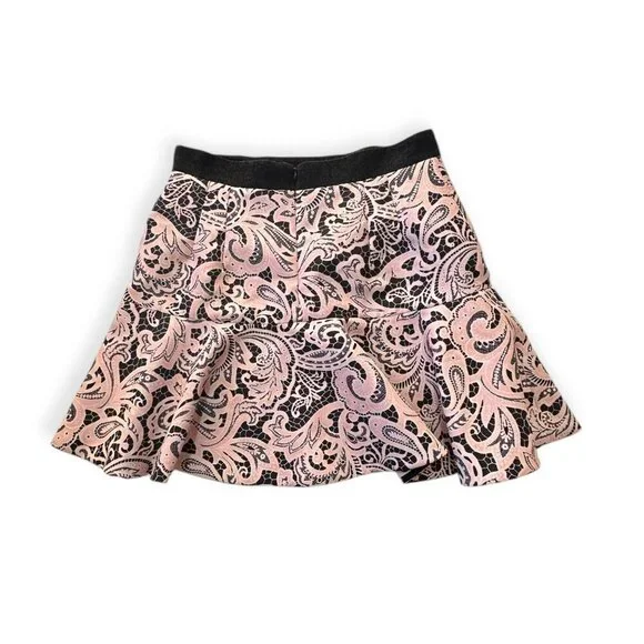 Mary Katrantzou Paige printed satin‎ twill mini skirt, Pink Size US12, Nwt
